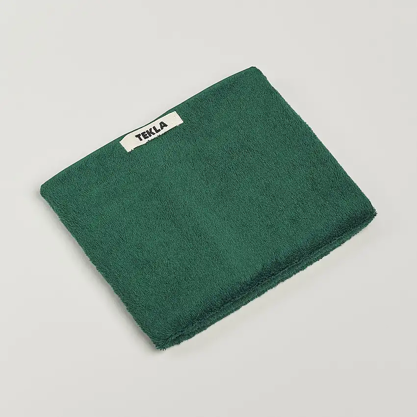Organic Terry Hand Towel Teal Green