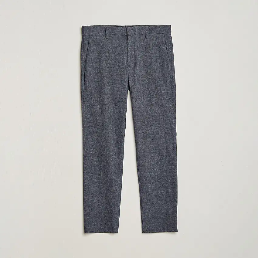 Theo Brushed Cotton Trousers Navy Blue