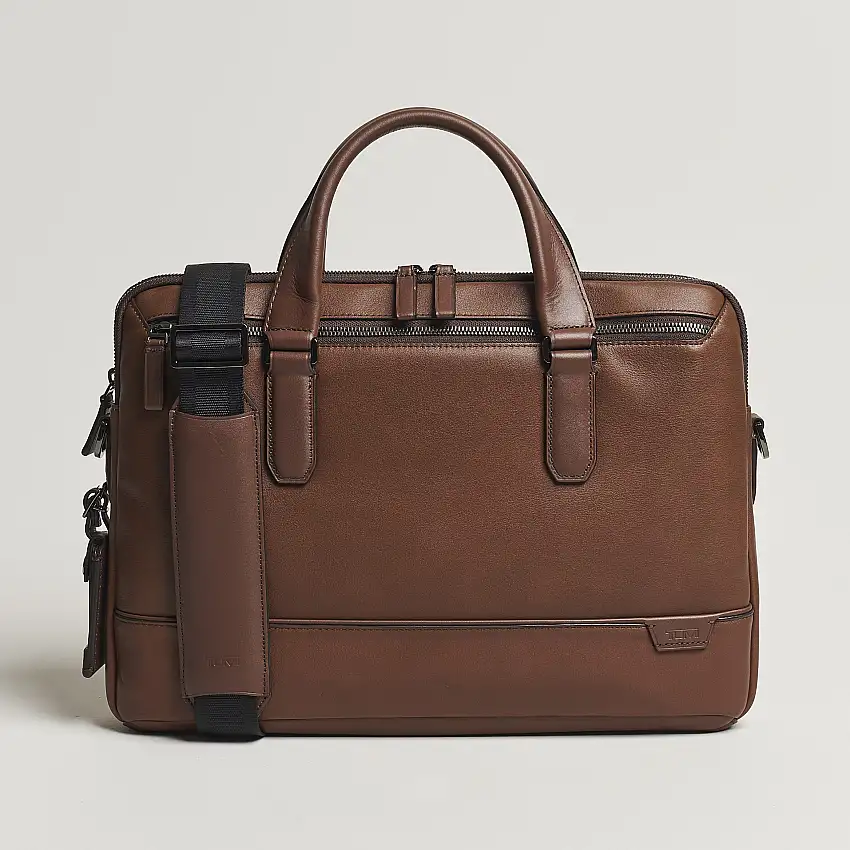 Harrison Sycamore Slim Leather Brief Cognac