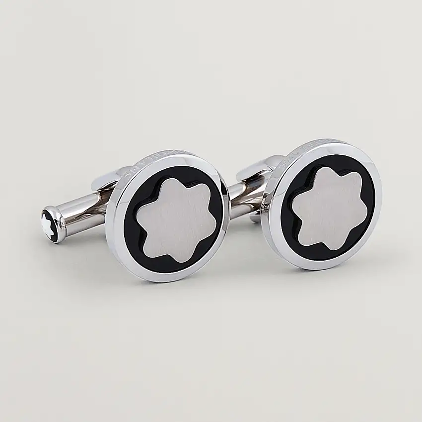 Cufflinks Steel Snowcap Onyx