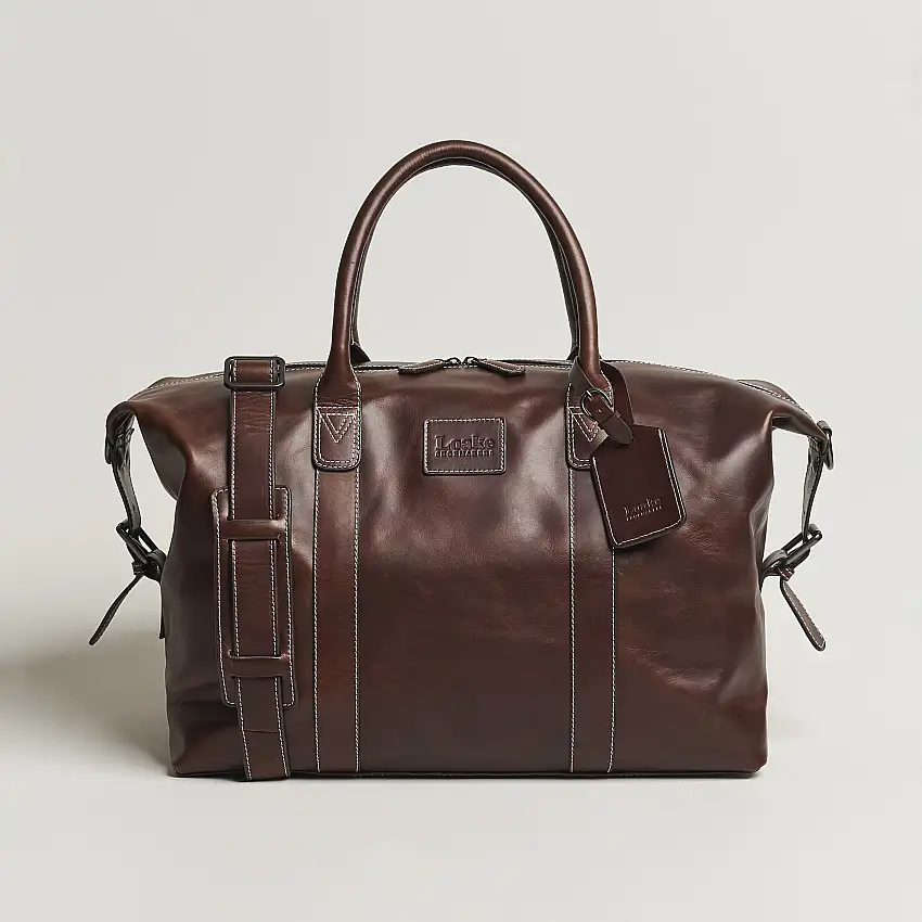 Balmoral Veg Tanned Leather Overnight Bag Brown