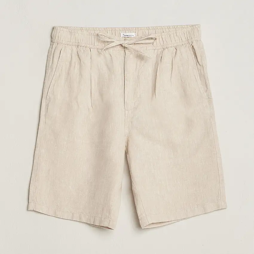 Loose Linen Shorts Light Feather Grey