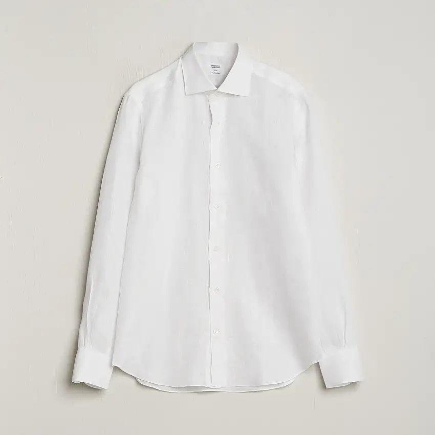 Soft Linen Cut Away Shirt White