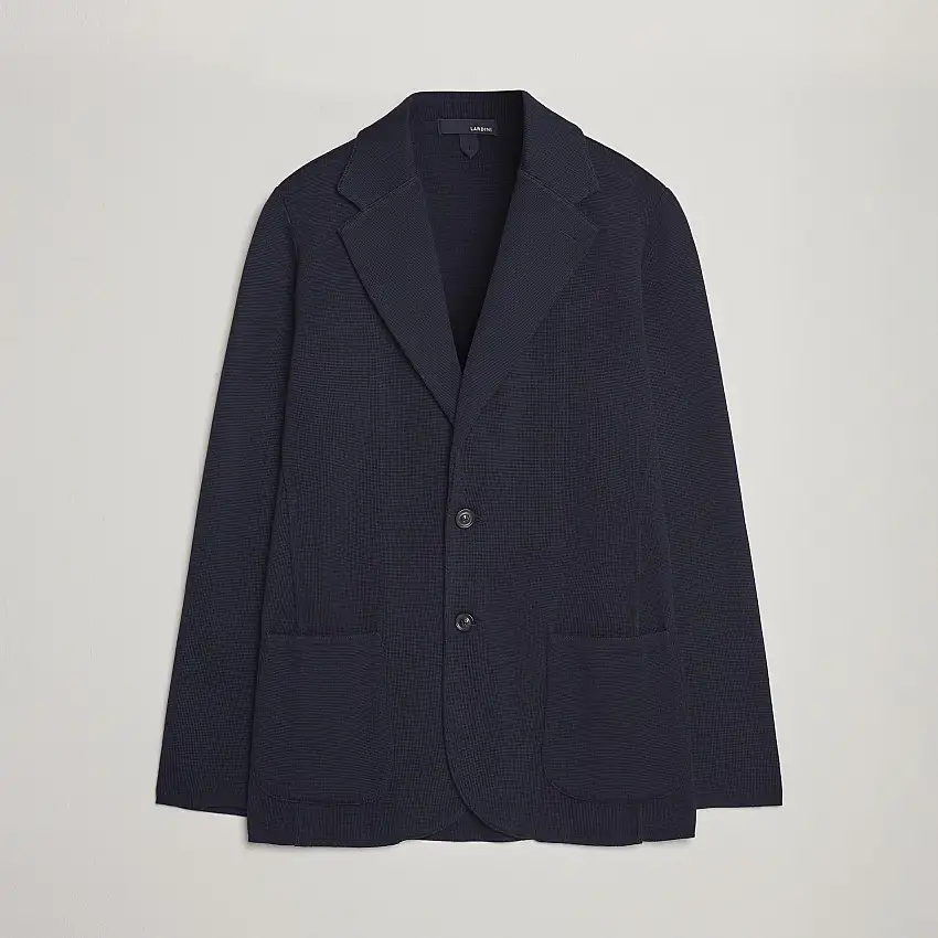 Knitted Wool Blazer Navy