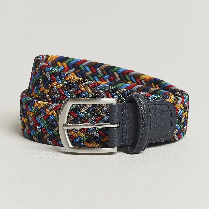 Stretch Woven 3,5 cm Belt Dark Multi