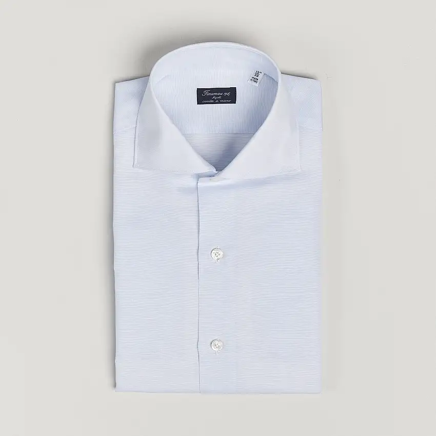 Milano Slim Linen Dress Shirt Light Blue
