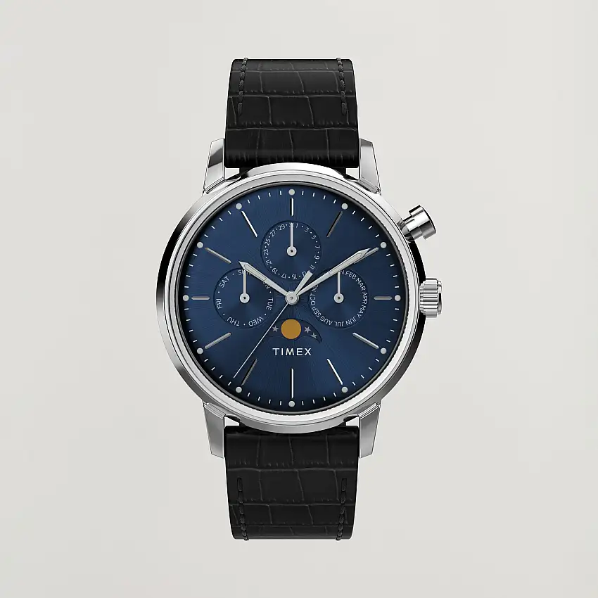 Marlin Moon Phase Quartz 40mm Blue Dial