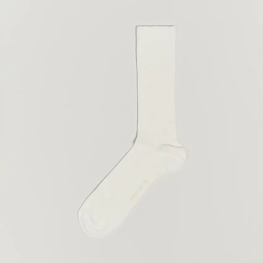 Cotton Rib Socks White