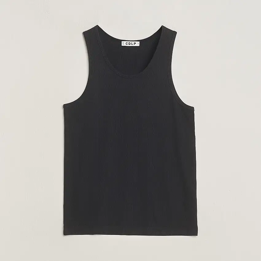 Rib Tank Top Off Black