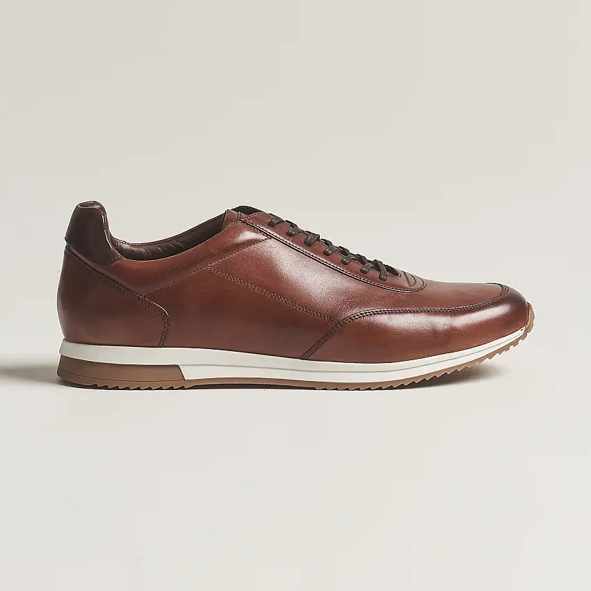 Bannister Leather Running Sneaker Cedar