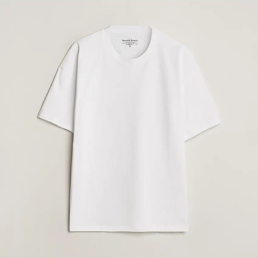 Textured Heavy Crew Neck T-Shirt White