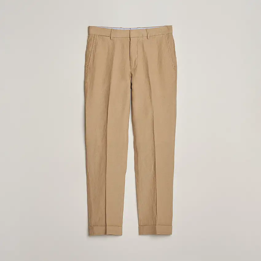 Linen Pleated Trousers Coastal Beige