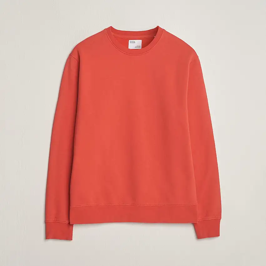 Classic Organic Crew Neck Sweat Red Tangerine