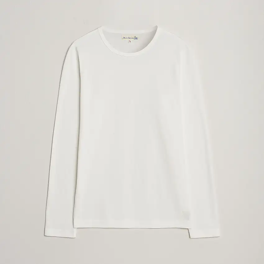 1950s Classic Loopwheeled Longsleeve T-Shirt White
