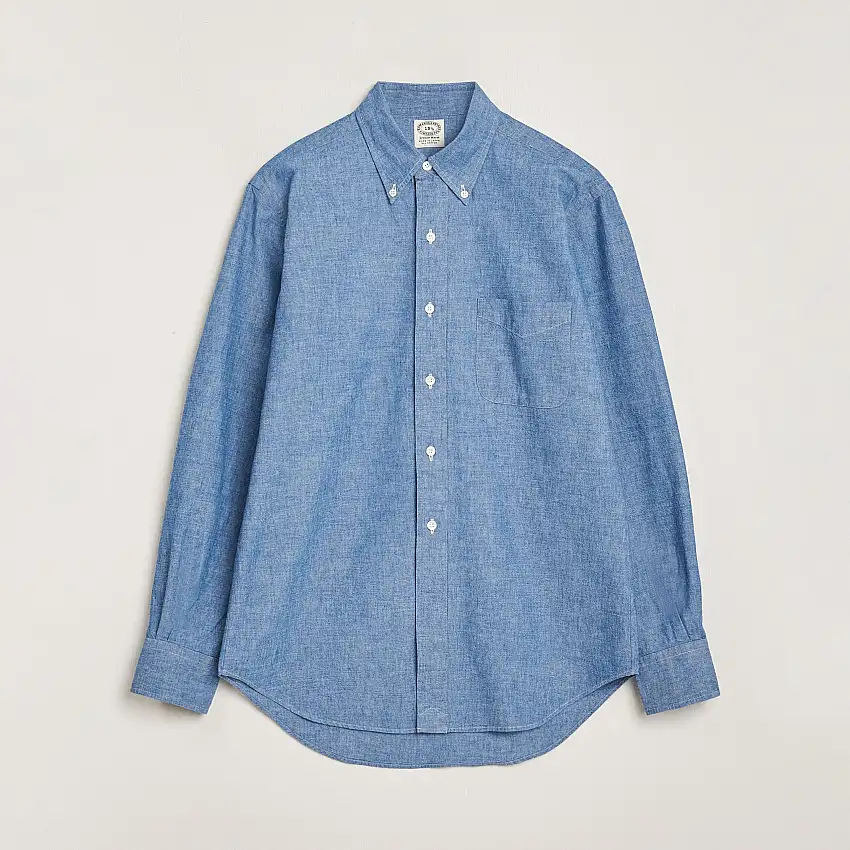 Vintage Ivy Chambray Button Down Shirt Blue