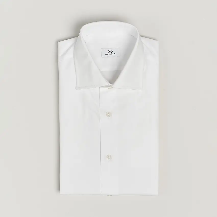 Cotton Twill Dress Shirt White