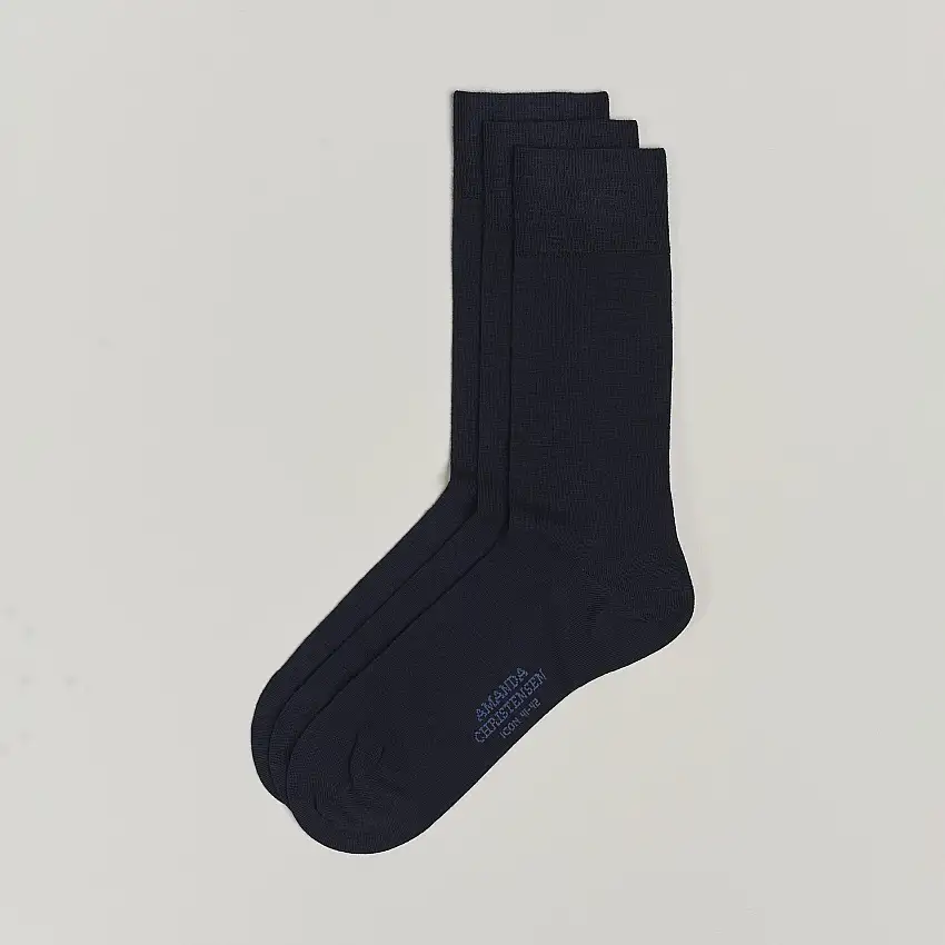 3-Pack Icon Wool/Cotton Socks Dark Navy