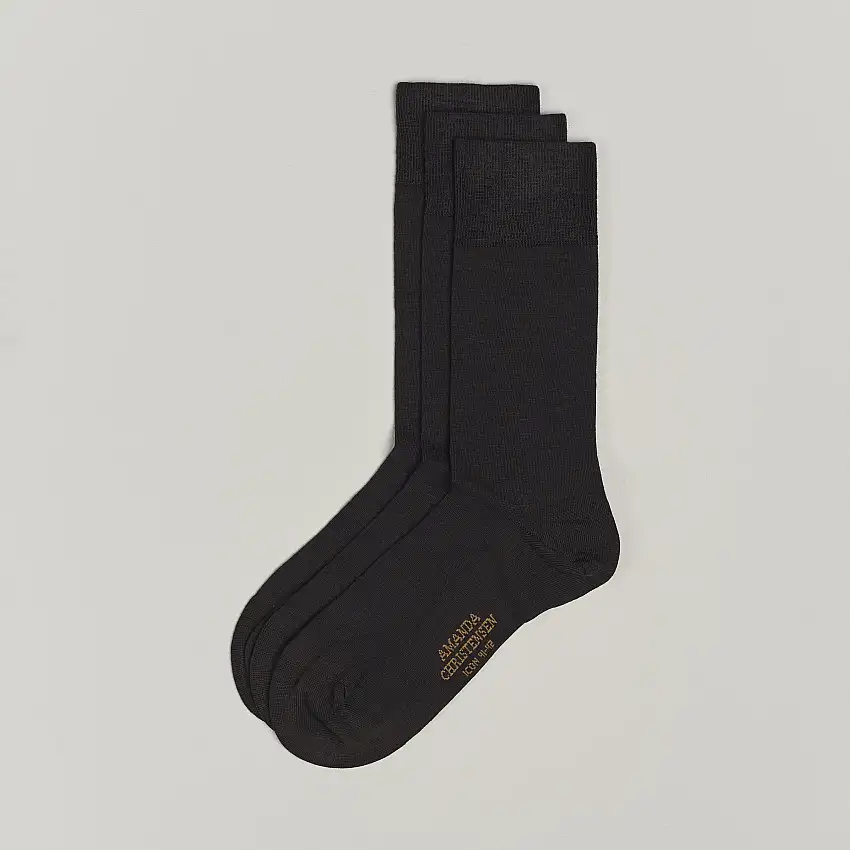 3-Pack Icon Wool/Cotton Socks Dark Brown