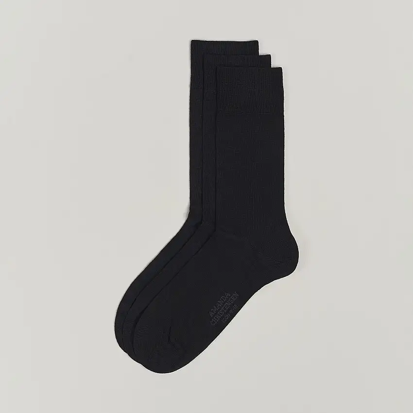 3-Pack Icon Wool/Cotton Socks Black