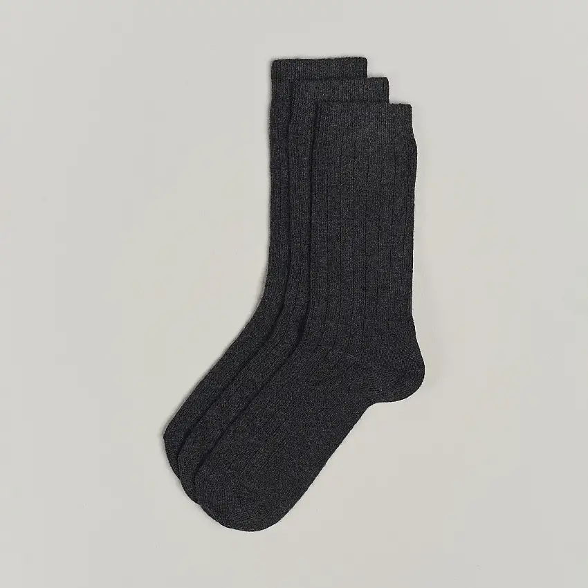3-Pack Supreme Wool/Cashmere Sock Antracite Melange