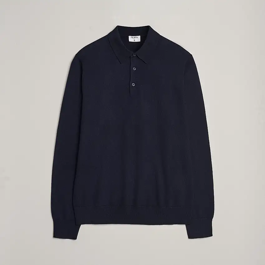 Knitted Polo Shirt Navy