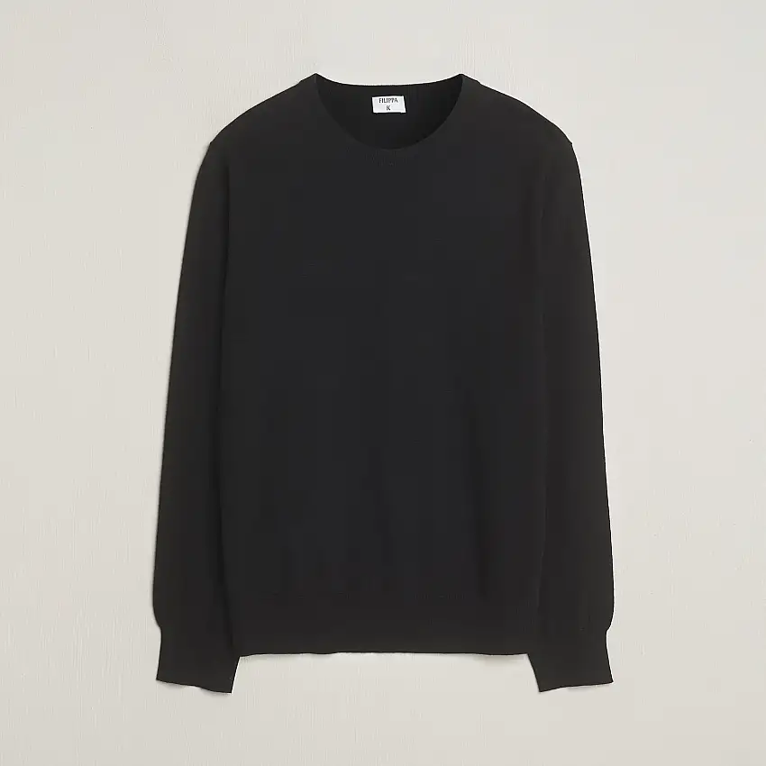 Merino Round Neck Sweater Black