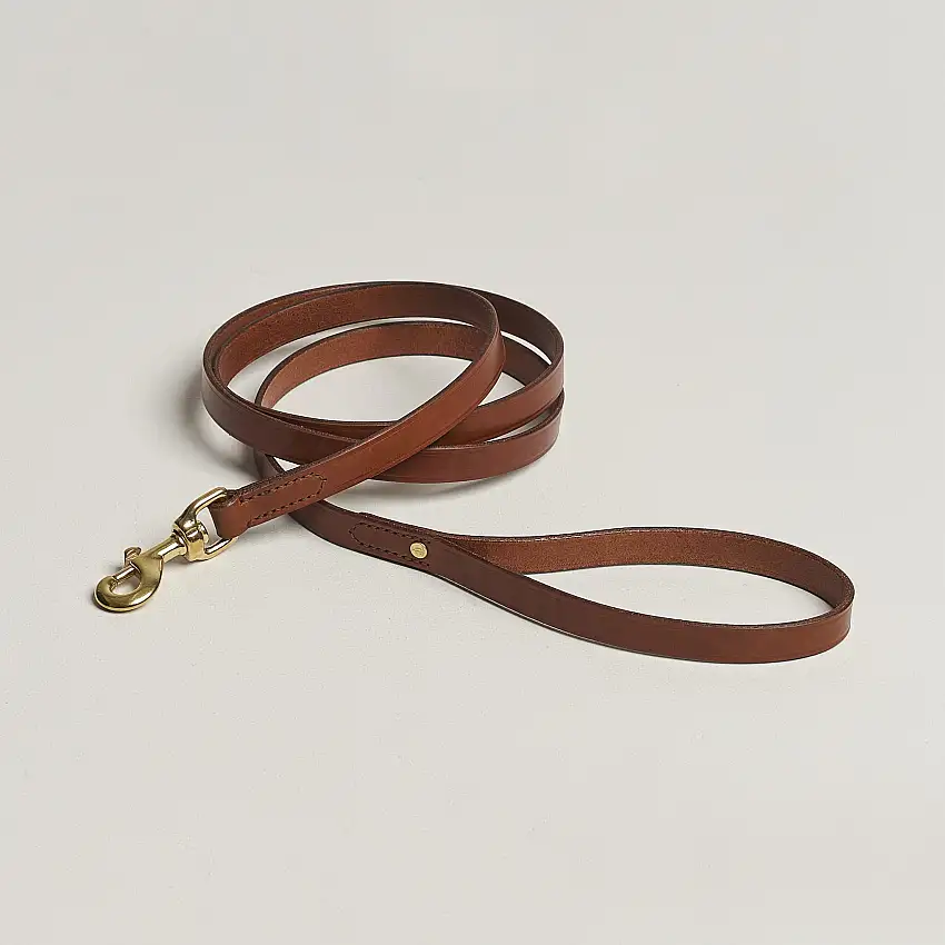 Leather Dog Leash Light Brown