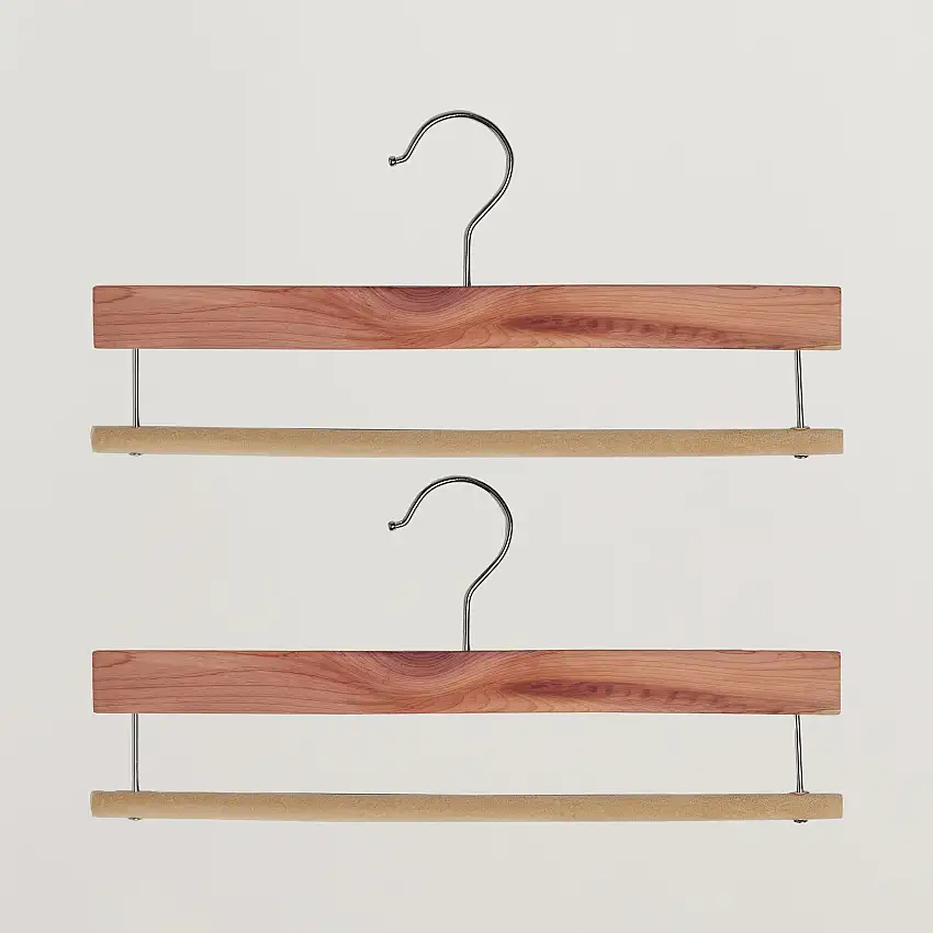 2-Pack Cedar Wood Trouser Hangers
