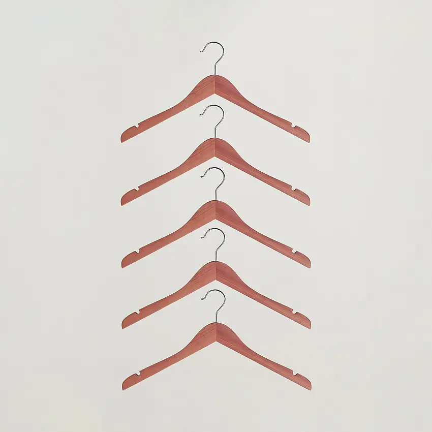 5-Pack Cedar Wood Shirt Hangers