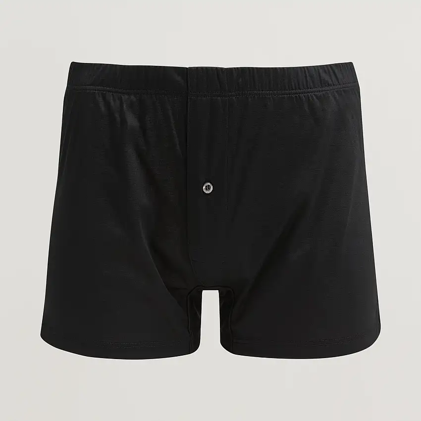 Sea island Cotton Boxer Shorts Black