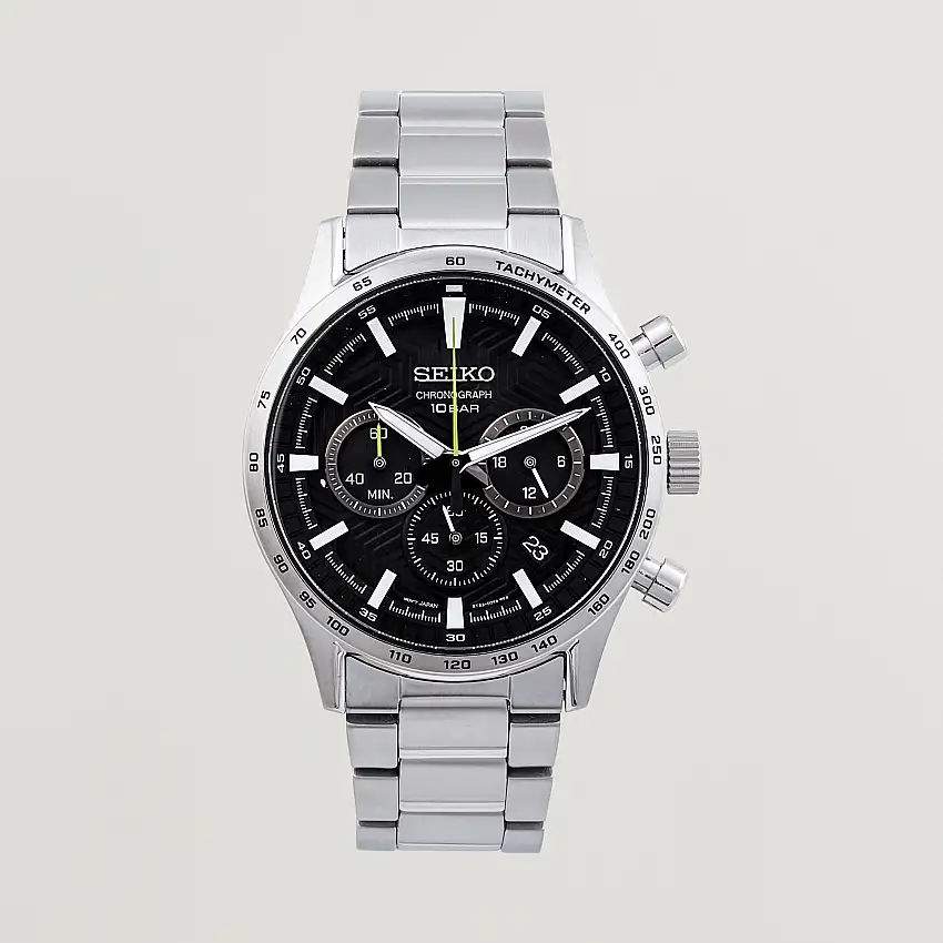 Chronograph 43mm Steel Black Dial