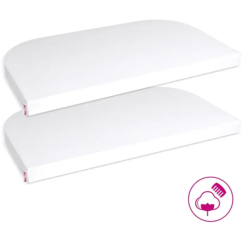 babybay® White Jersey Cover Deluxe Ark 2-Pack Maxi, Midi, Boxspring, Comfort Och Comfort Plus