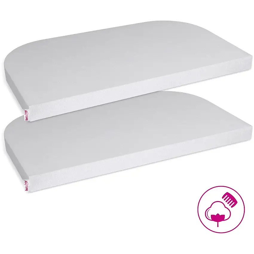 babybay® Soft Grey Jersey Cover Deluxe Ark 2-Pack Maxi, Midi, Boxspring, Comfort Och Comfort Plus