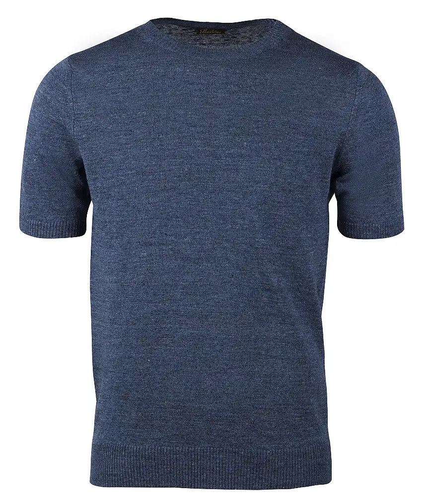 Stenströms T-Shirt Linen/Merino - Blå