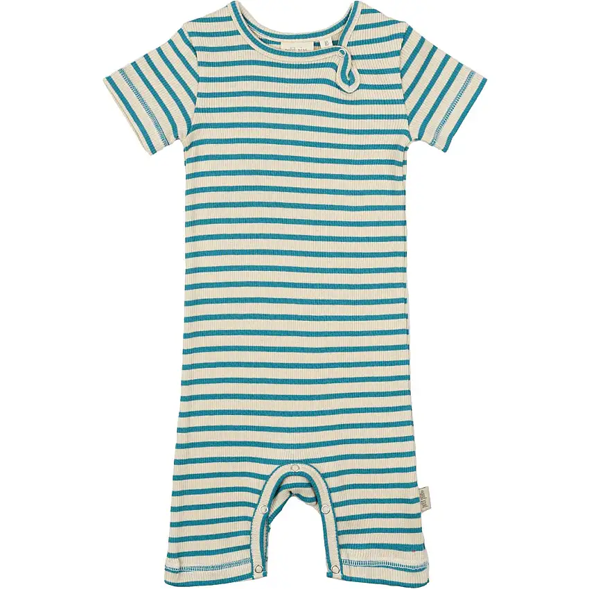 Petit Piao Turquise /Dark Off White Sommar Kostym S/S Modal Striped