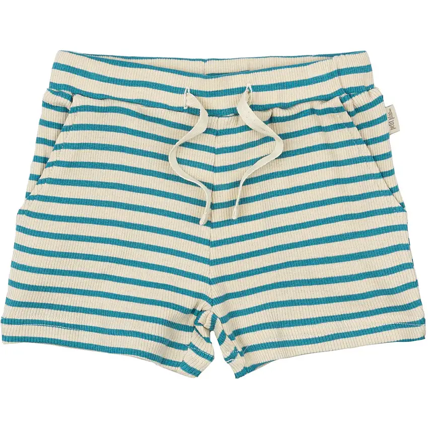 Petit Piao Turquise /Dark Off White Shorts Modal Striped
