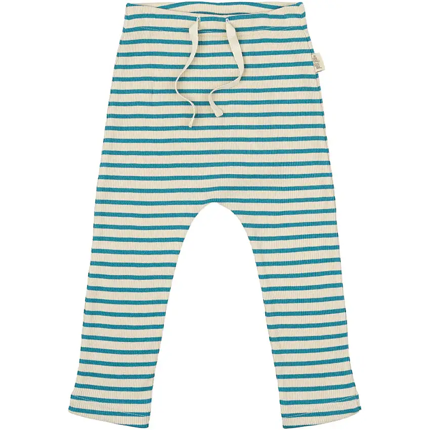 Petit Piao Turquise /Dark Off White Byxor Modal Striped