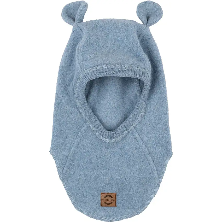 Mikk-Line Faded Denim Melange Bomull Fleece Fullface Med Ører