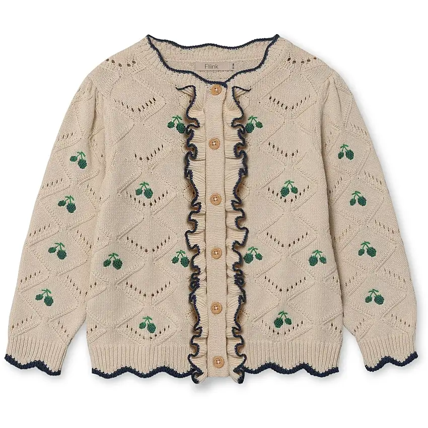Fliink Sandshell Mela Ruffle Cardigan