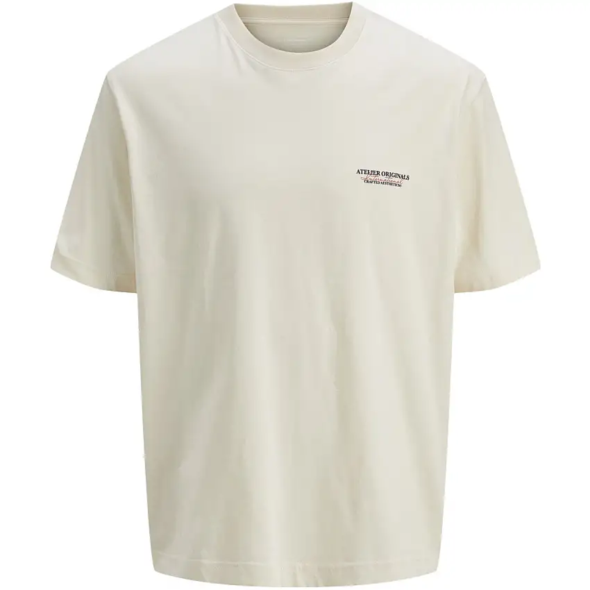 Jack & Jones Junior Antique White Islington Type T-Shirt Crew Neck