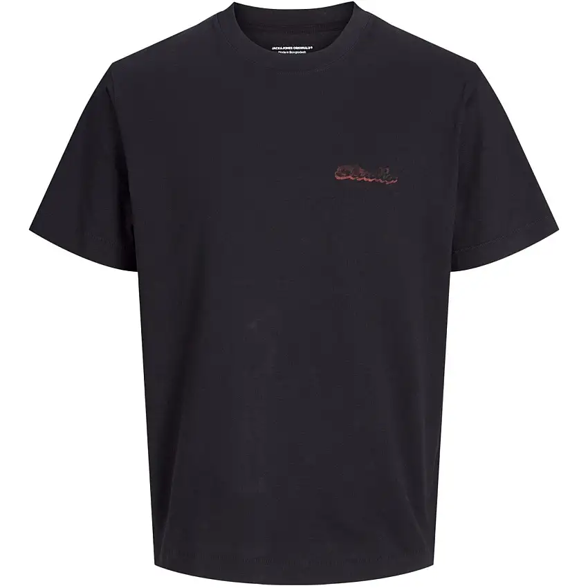 Jack & Jones Junior Black Retiro Back T-Shirt Crew Neck