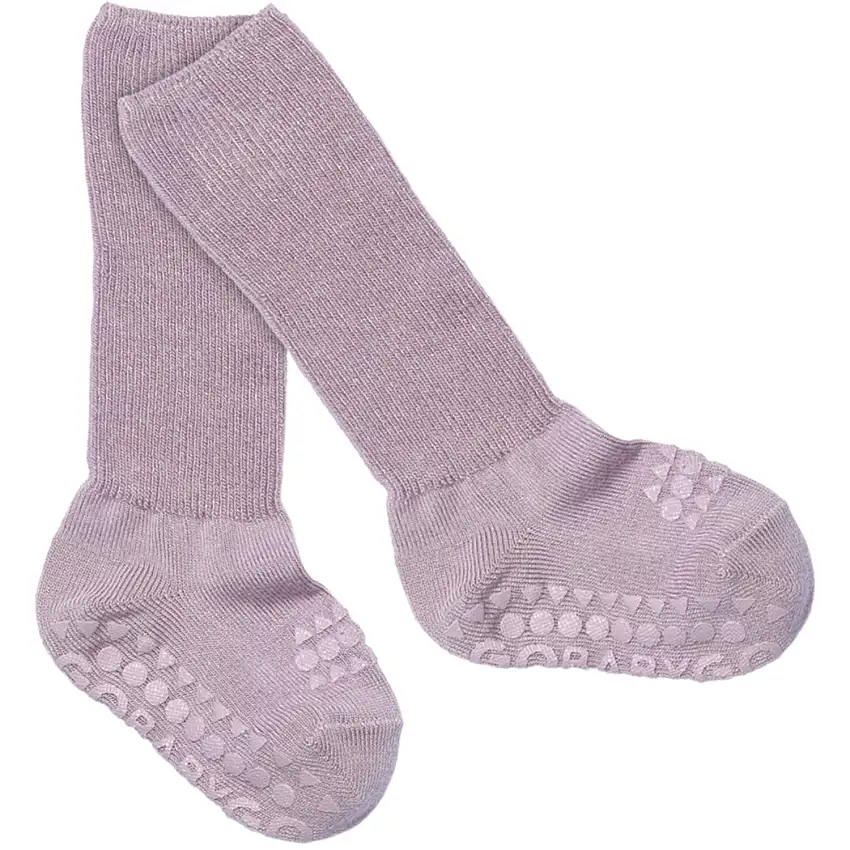Gobabygo Lavender Glitter (Lilac Shadow) Non-Slip Strumpor I Bambu