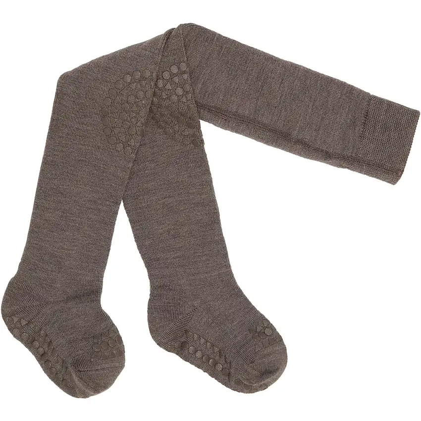 Gobabygo Brown Melange Crawling Strumpbyxar Merino Ull
