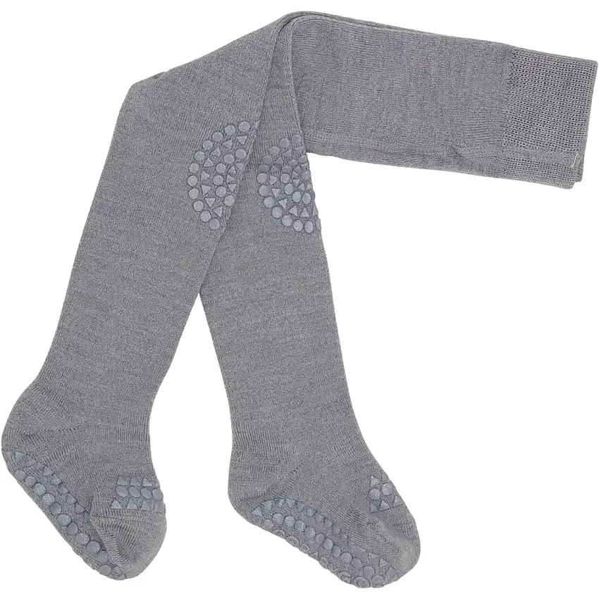 Gobabygo Grey Melange Crawling Strumpbyxar Merino Ull