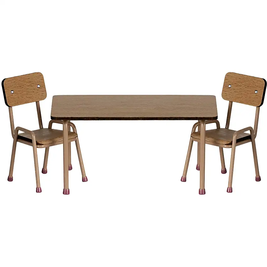 Maileg Table Och Stol Set, Mouse - Dark Powder