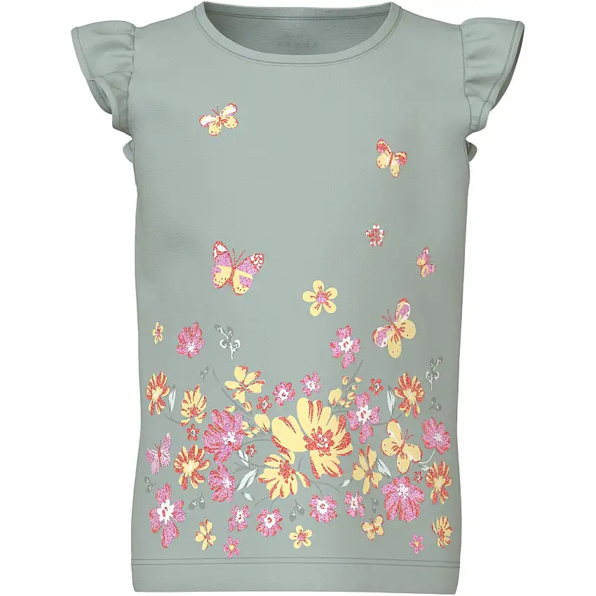 Name It Aqua Gray Yellow Flower Vayana Capsl Topp