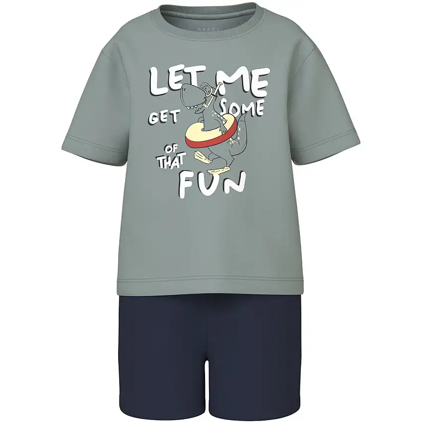 Name It Slate Gray Vigor Regular Shorts Set