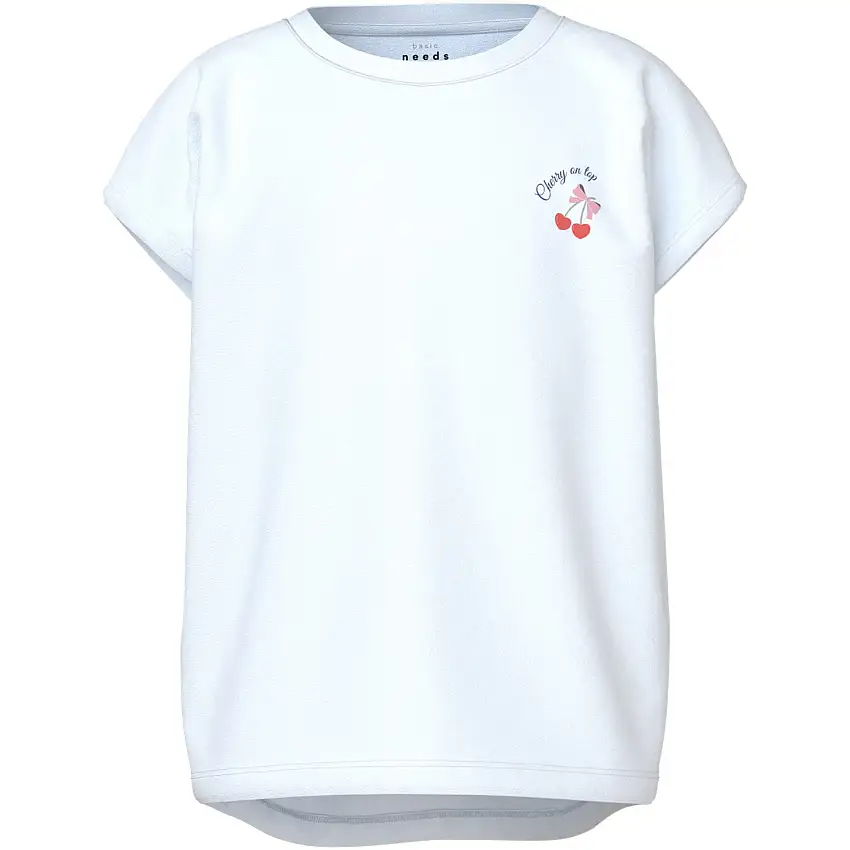 Name It Bright White Heart Cherry Varutti Capsl Loose T-Shirt
