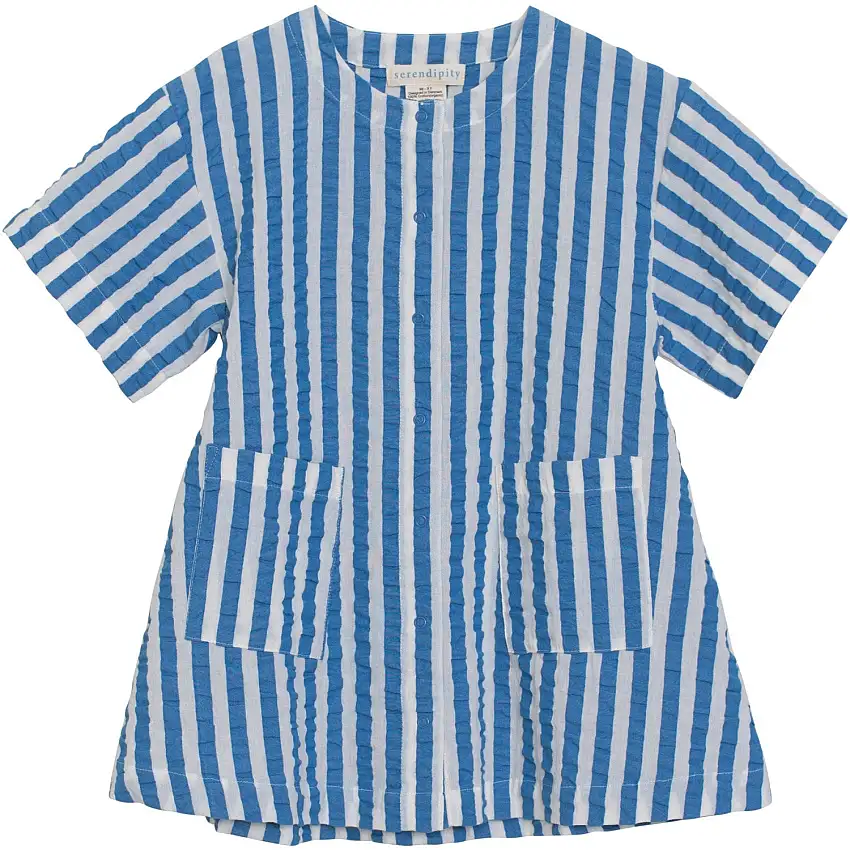 Serendipity Azur Stripe Knap Klänning