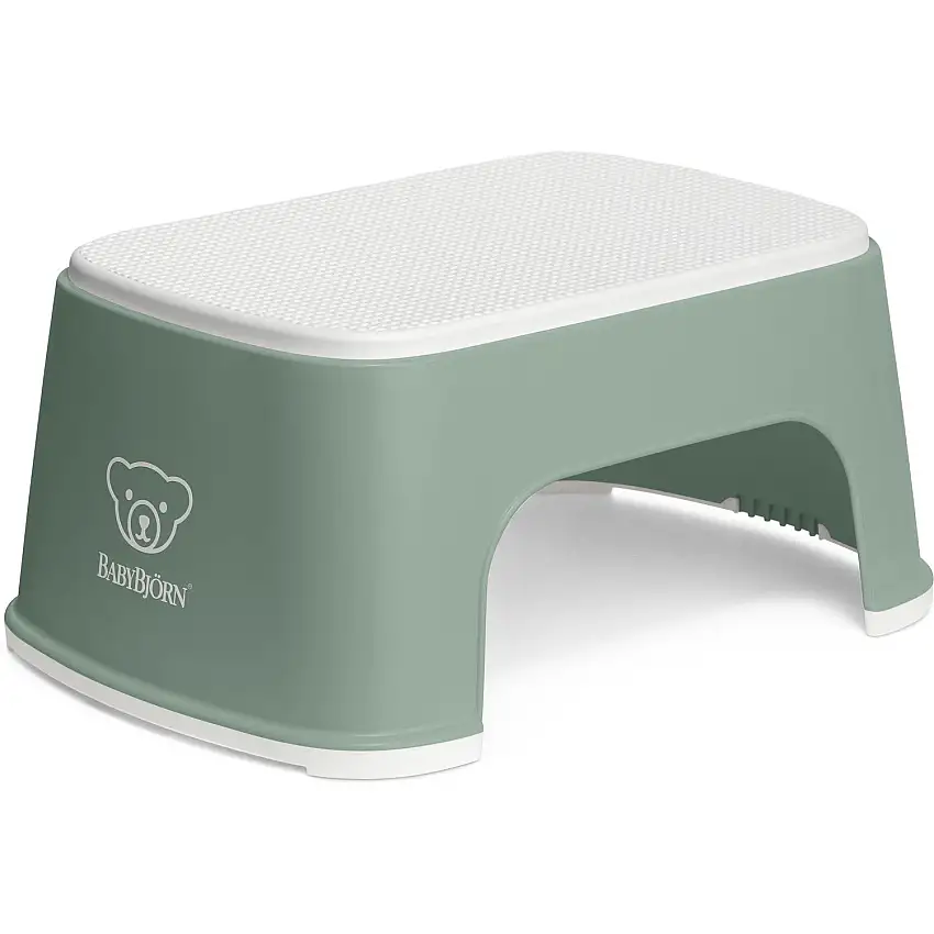 BabyBjörn Grey Green/White Børnetaburet